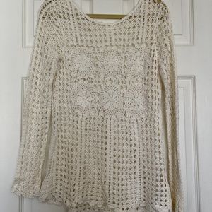 Free People Long Sleeve Crochet Dress